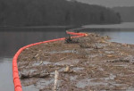 Floating debris barrier docks supplies and installation for dams, river, lakes