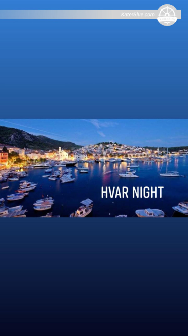 Night in stuniing Hvar city on a brand new motorboat in Bol, Croatia
