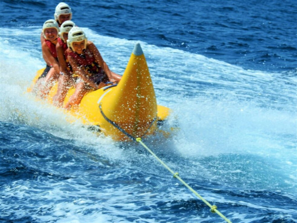 Trying Banana Boat with your friends-Experience in Alicante, Spain