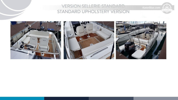 Un design curato e la sicurezza della nostra imbarcazione a motore per avventure acquatiche a Krk, in Istria, Croazia.