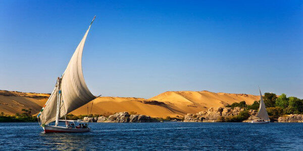 Half day cruising sail Felucca Ride on the Nile Aswan-Egypt