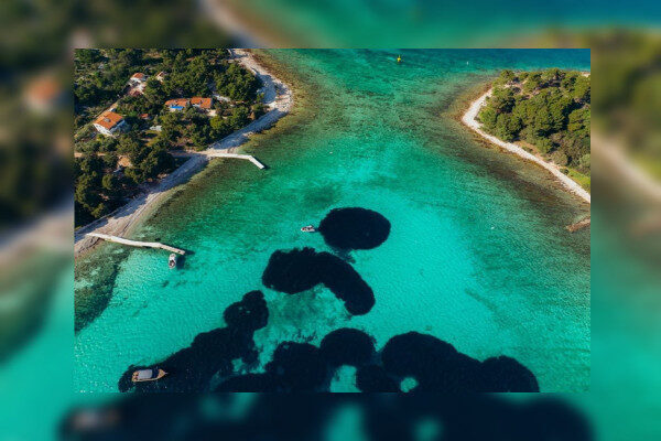 Snorkeling in crystal pure water Trogir-Croatia