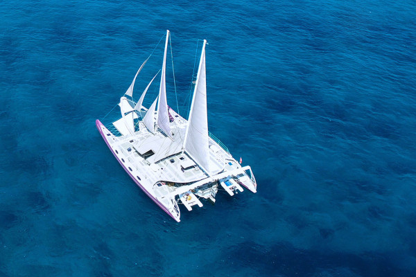 Skippered catamaran day charter offer Seminyak Bali
