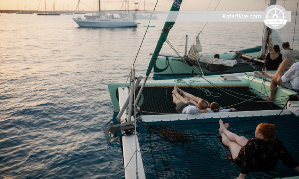 34ft catamaran crewed day sailing vacation Marbella Spain
