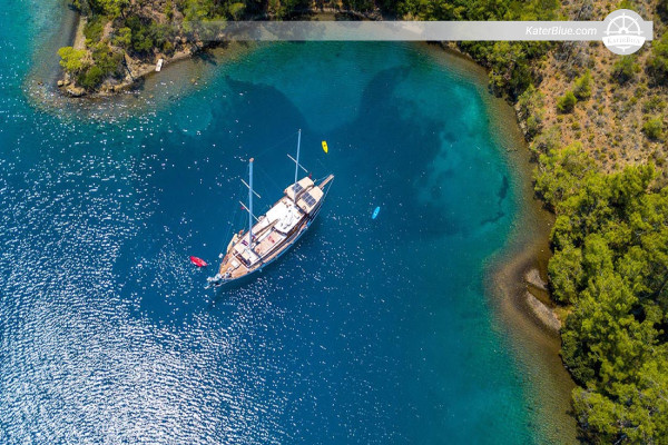 Bemandet gulet måneskinsrejse Yaliciftlik-Bodrum Tyrkiet