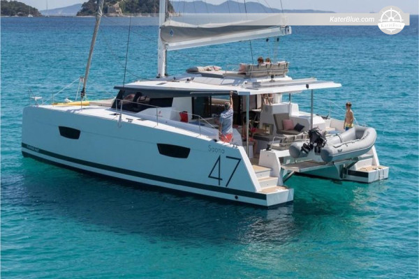 Катамаран Fountaine Pajot Saona 47 Maestro 2019 — 3 каюты, частный владелец, Volvo Engines, расположен в Ментоне, Франция