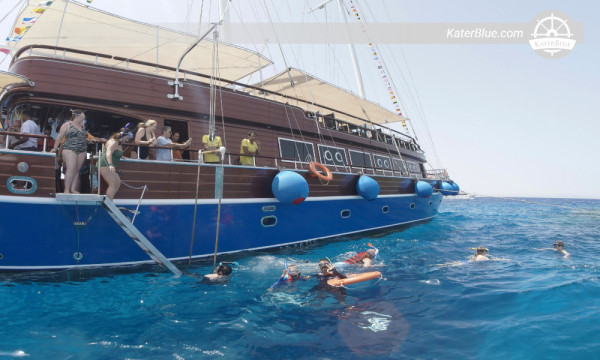Attraverso Jackfish Alley e Ras Za'atar – Escursione di 7 ore in caicco nel Mar Rosso con snorkeling, visita alle barriere coralline e alla lingua di sabbia da Sharm El Sheikh