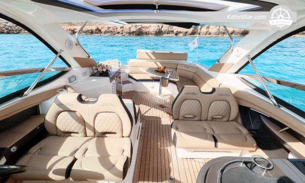 Private Sunset Charter from Ayia Napa Harbour - SEA RAY 350 SLX - Sea Caves, Love Bridge, Cape Greco, Optional Konnos Bay Swim - 2 Hours - Skippered Cruise for Couples, Families, Friends