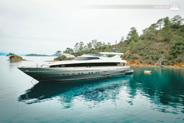 Weekly Luxury Yacht Charter - 43m Motor Yacht with 6 Cabins, Crew, Jacuzzi & Gulf of Gökova from Yalikavak Marina, Turkey