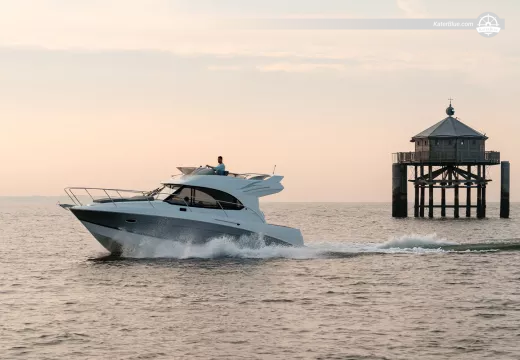 Beneteau Antares 36 Flybridge Motor Yacht Charter from St Helier, Jersey - Skippered South Coast Cruise, Les Minquiers, Les Ecrehous or Full-Day Channel Islands Trips-8 Guests