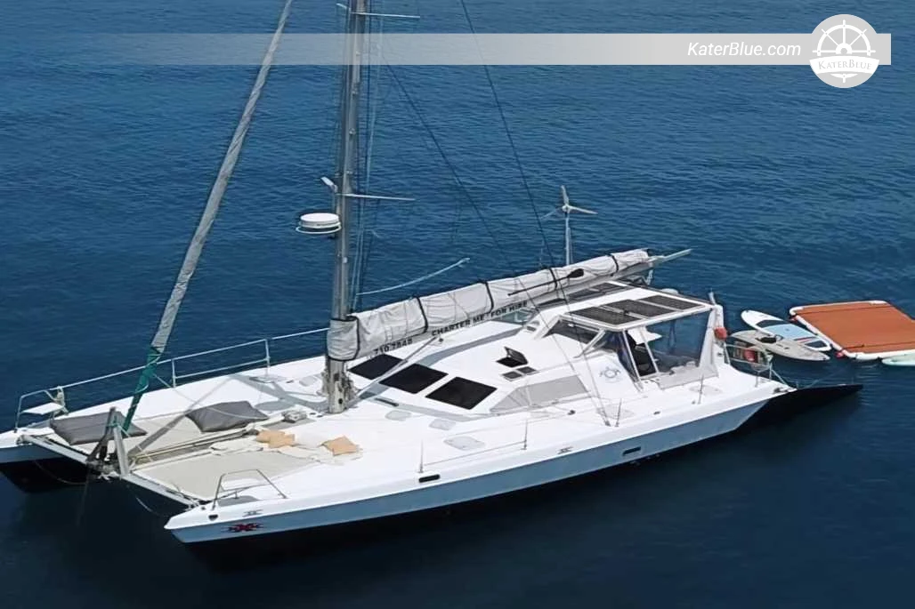48ft Knysna 480 Crewed Catamaran Day Charter from Denarau Marina to South Sea Island, Malamala, Castaway Lagoon and Monuriki