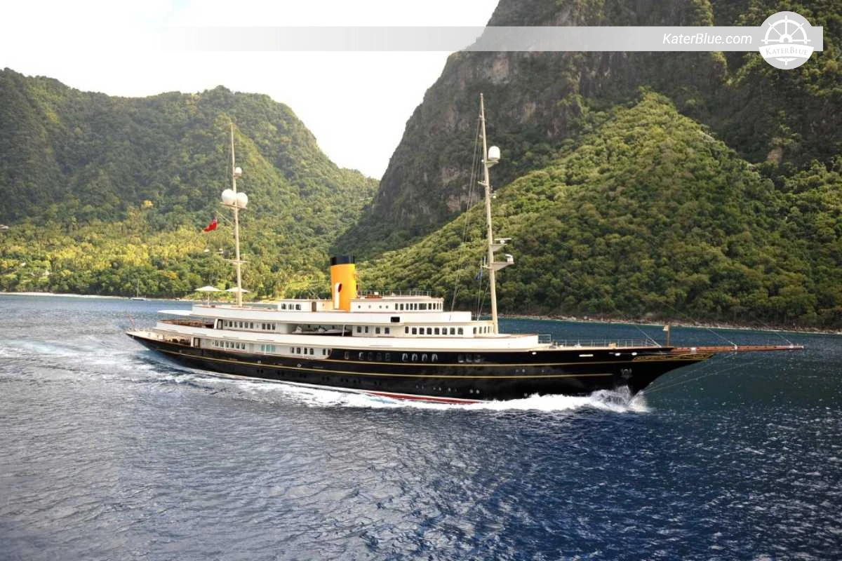 14-Day Crewed 90m Luxury Sailing Yacht Charter from St John's, Antigua to Leeward Islands, St Barths, Saint Martin, BVI and USVI