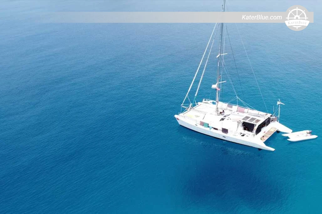 48ft Knysna 480 Crewed Catamaran Day Charter from Denarau Marina to Southern Yasawa, Blue Lagoon, Secluded Beach and Sawa-i-Lau